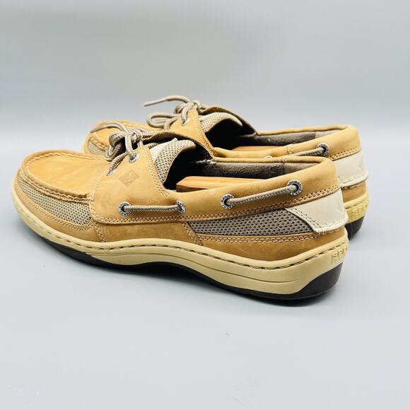 Sperry Shoes Mens 10 Brown Leather Top Sider Boat Mesh 2 Eye Deck Casual Classic - Picture 5 of 12